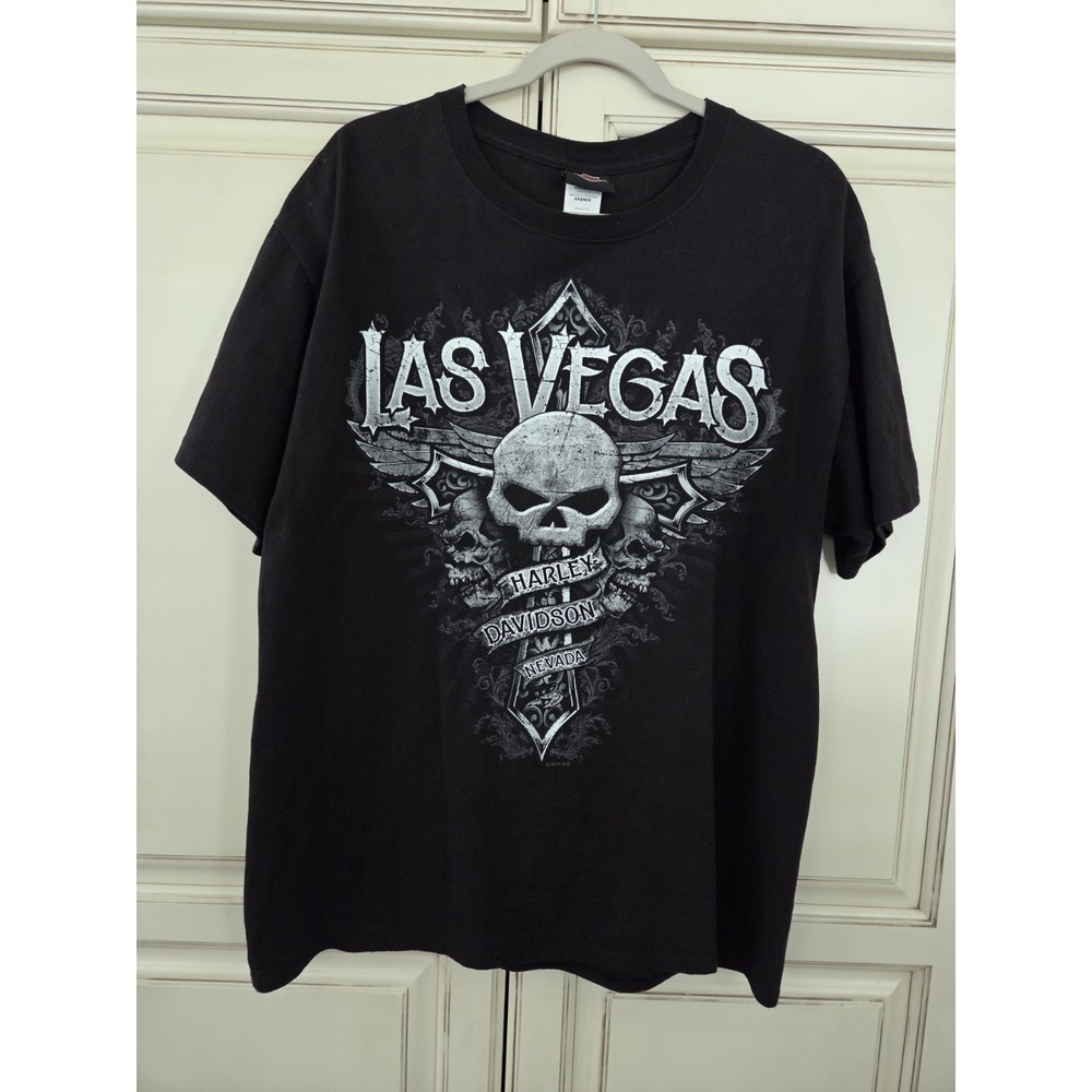 Harley Davidson Las Vegas Nevada Skulls T Shirt 2016 Sz Large Short Sleeve